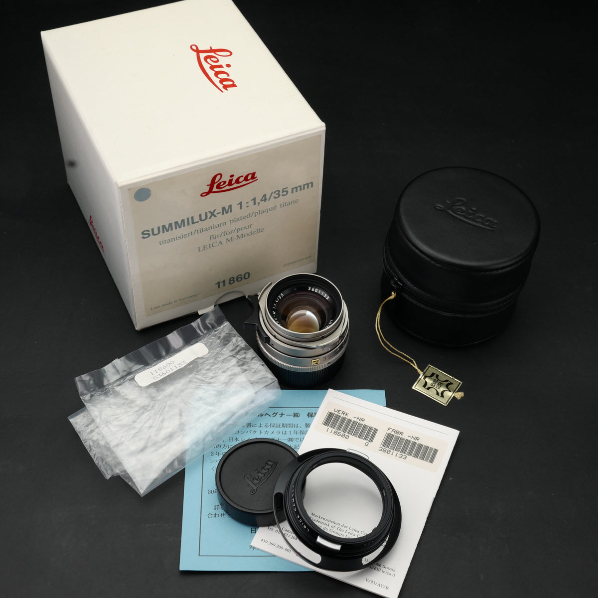 Leica M 35mm f/1.4 SUMMILUX-M Pre-Asph Titanium “SH” Badge Like NewUS$4380