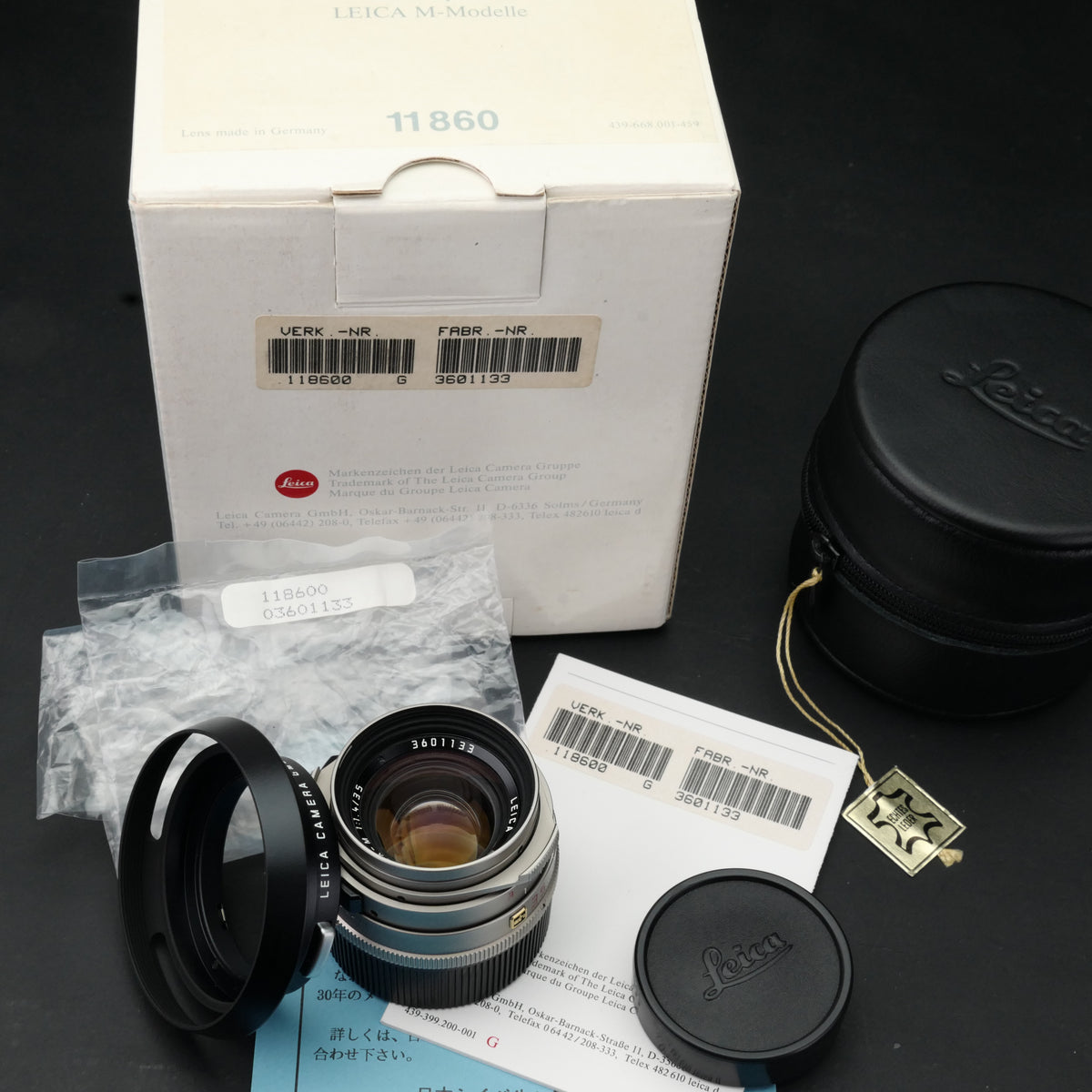 Leica M 35mm f/1.4 SUMMILUX-M Pre-Asph Titanium “SH” Badge Like NewUS$4380