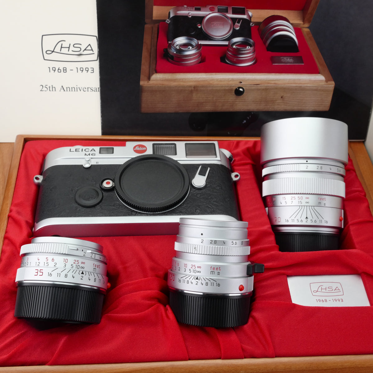 Leica LHSA 25th Anniversary M6 + 35/2 + 50/2 + 90/2 Set UNUSED BOXED US$24800