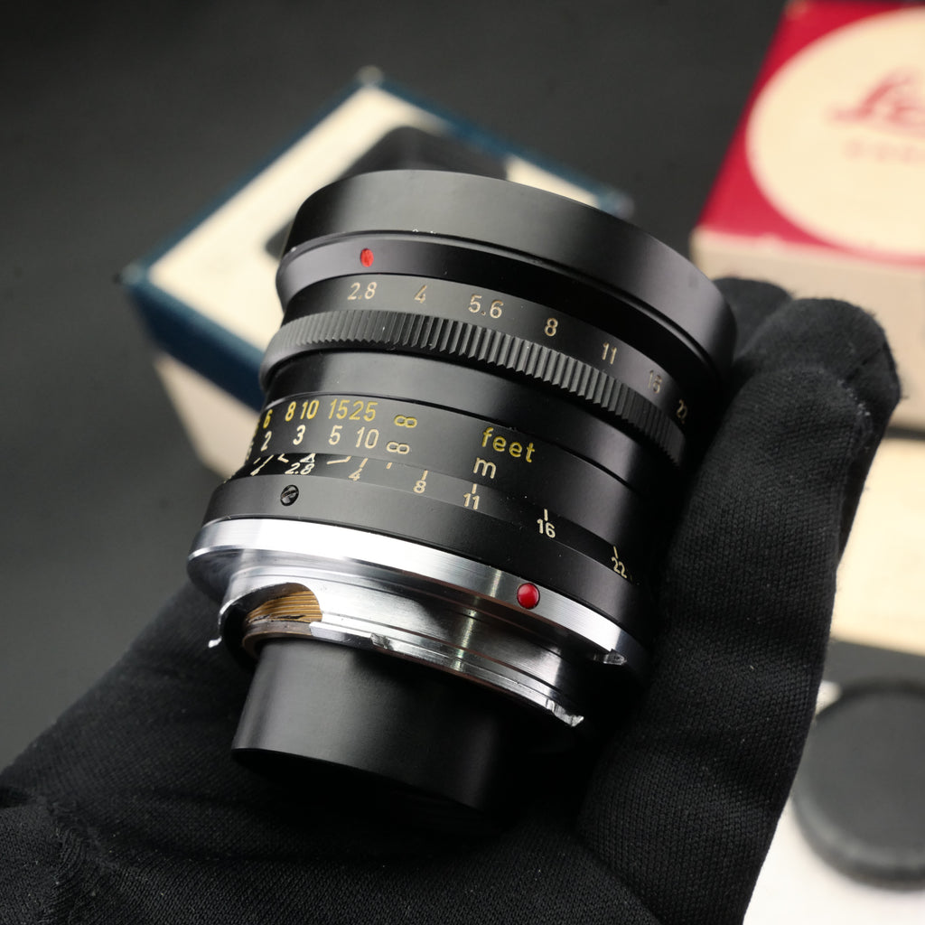 Leica M 28mm f/2.8 Elmarit v1 9 Elements 9E Mint Boxed SN219xx US$8850