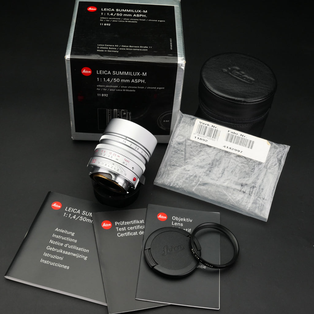 Leica M 50mm f/1.4 SUMMILUX-M ASPH 6-Bit Silver NMIB US$2580