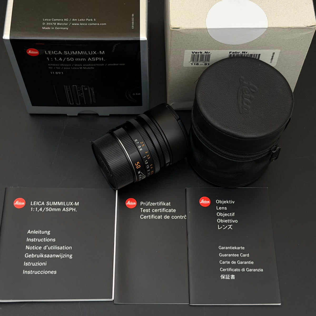 Leica M 50mm f/1.4 SUMMILUX-M ASPH 6-Bit MINT Boxed SN46xx US$2780