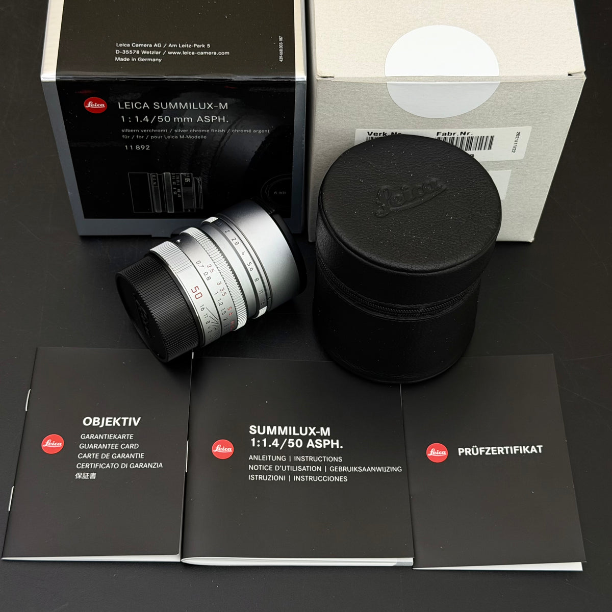 Leica M 50mm f/1.4 SUMMILUX-M ASPH 6-Bit SN48xx Silver MINT Boxed US$2895
