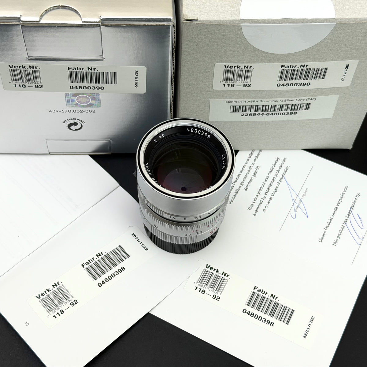 Leica M 50mm f/1.4 SUMMILUX-M ASPH 6-Bit SN48xx Silver MINT Boxed US$2895