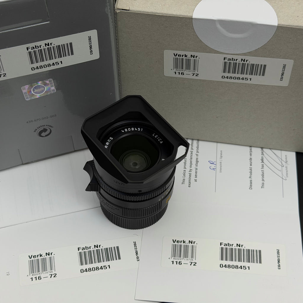 Leica M 28mm f/2 SUMMICRON-M ASPH 6-Bit v2 11672 NMIB US$3080