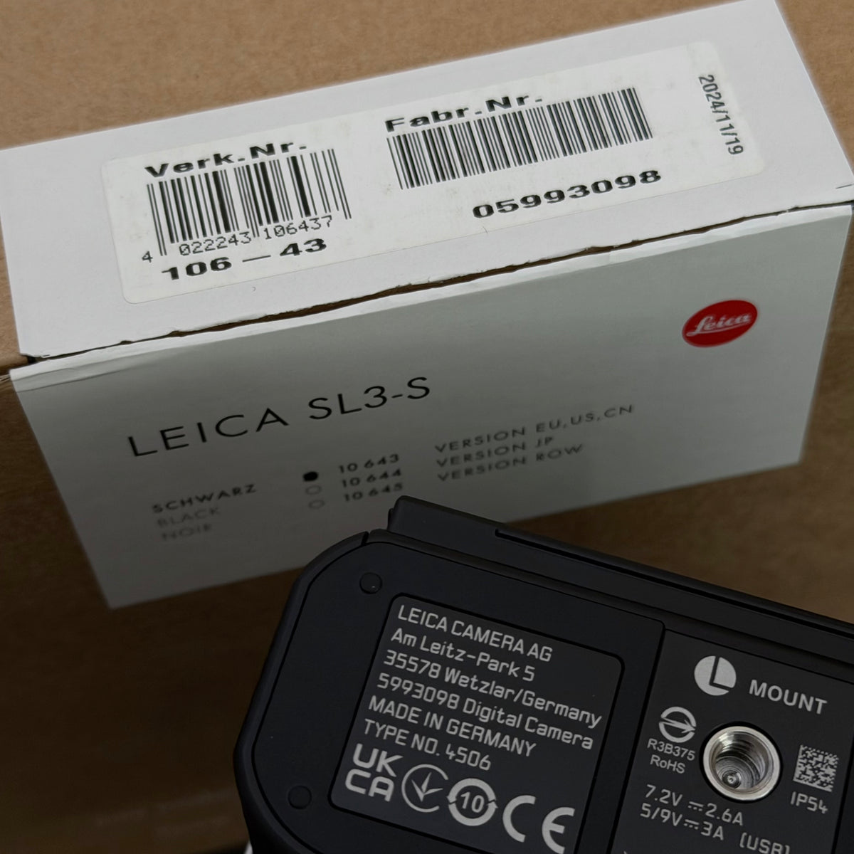 Leica SL3-S SL3S Digital Camera MINT Boxed US$4380