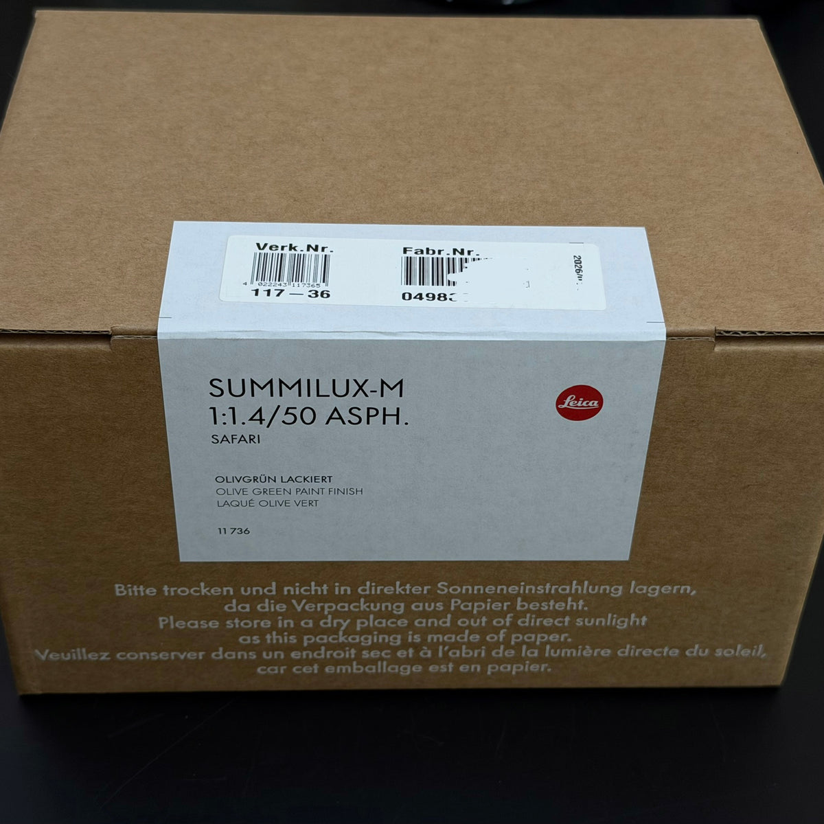 Leica M 50mm f/1.4 SUMMILUX-M ASPH Safari Brand New Sealed US$5280