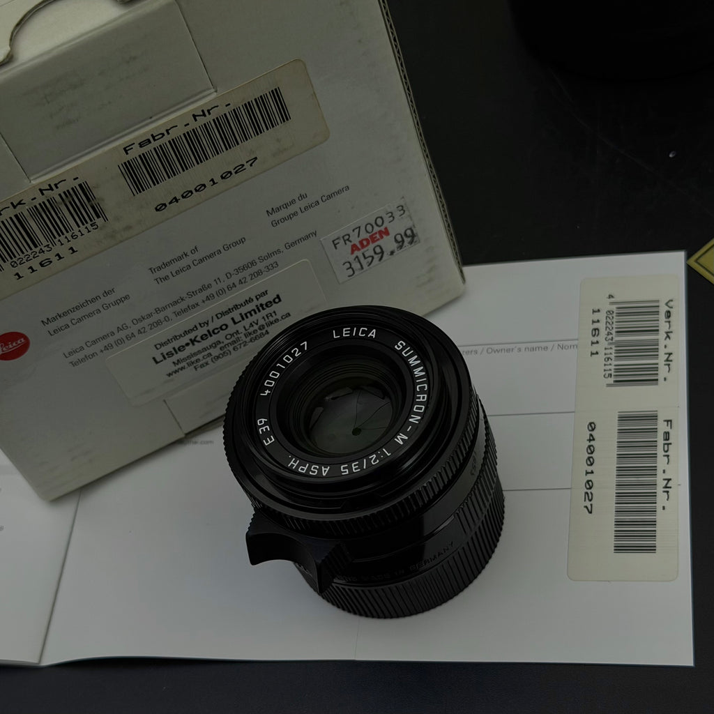 Leica M 35mm f/2 SUMMICRON-M ASPH Millennium Black Paint US$7280