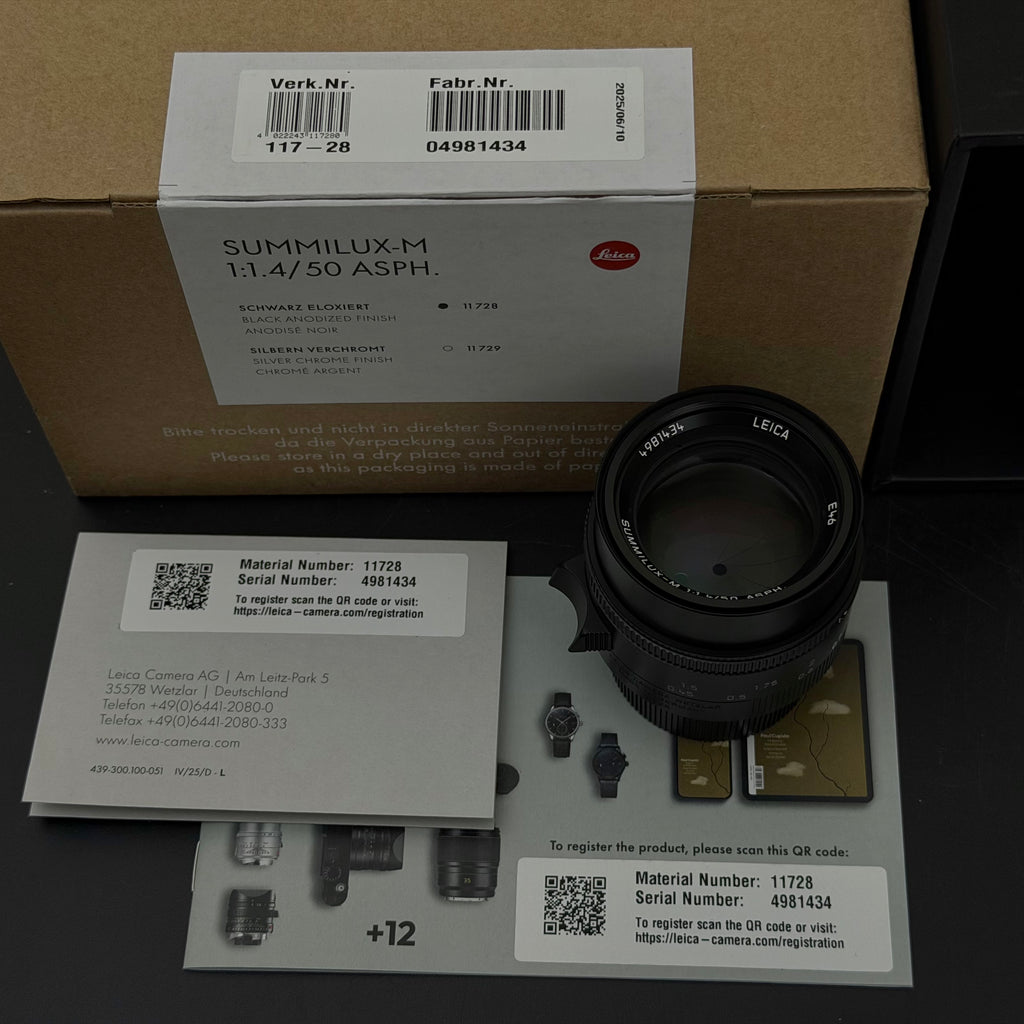 10 Mth Leica M 50mm f/1.4 SUMMILUX-M ASPH v2 Close Focus Mint Boxed US$3980